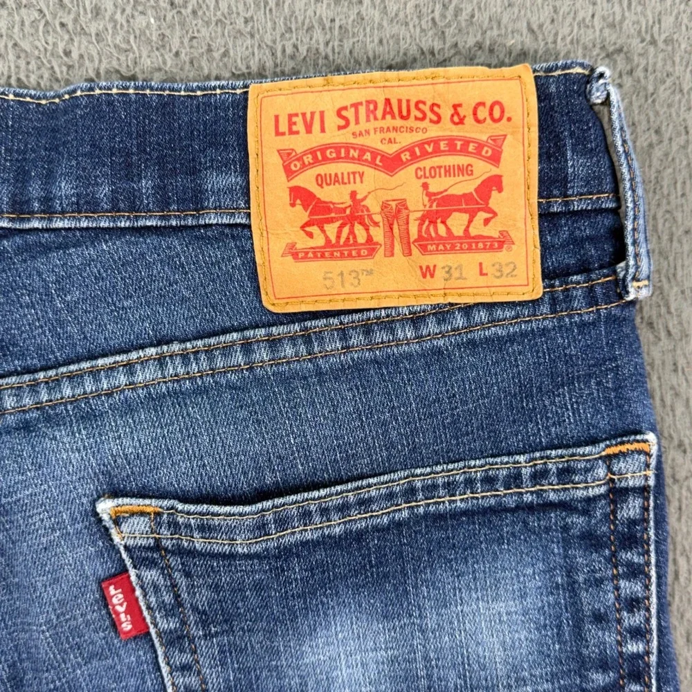 Levi's 513‎ Slim Straight Jeans Mens 31x32 Blue Stretch Denim 08513-5486